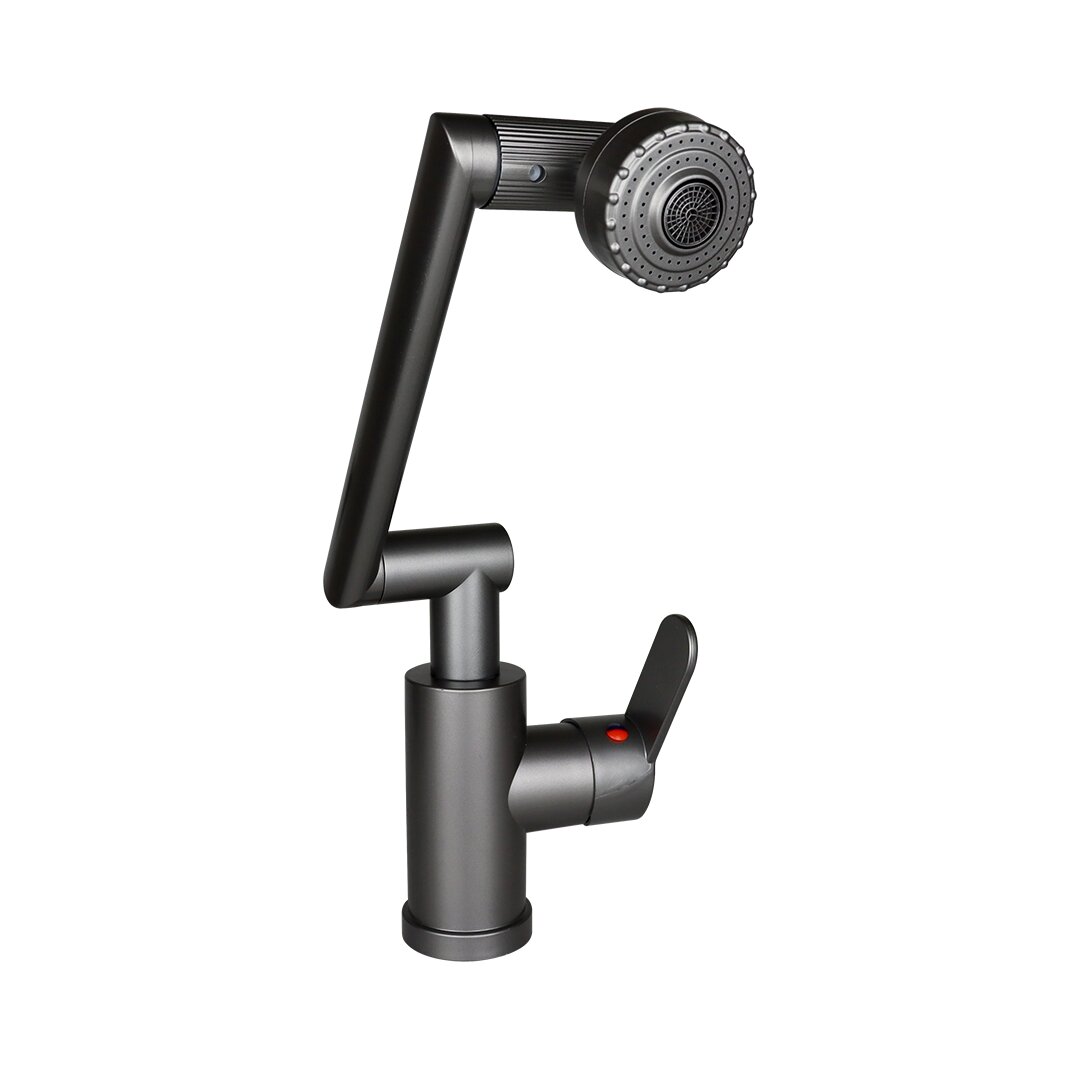 GRİ - 1080 DERECE DÖNEBİLEN ÇOK FONKSİYONLU MUSLUK BATARYA K