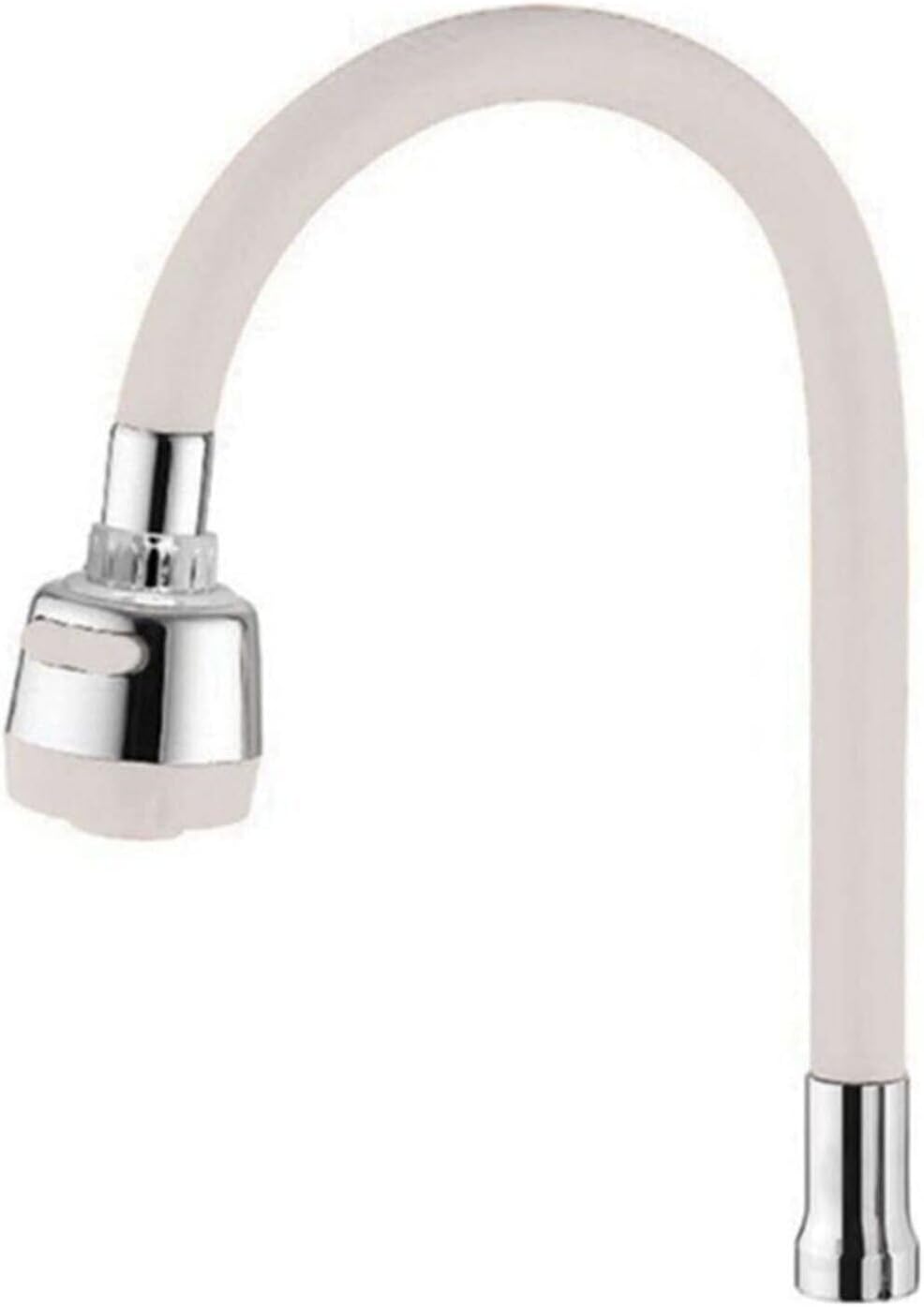 Renkli Silikonlu Oynar Başlıklı 2 Fonksiyonlu Spiral Musluk Başlığı - Beyaz (5563) #3