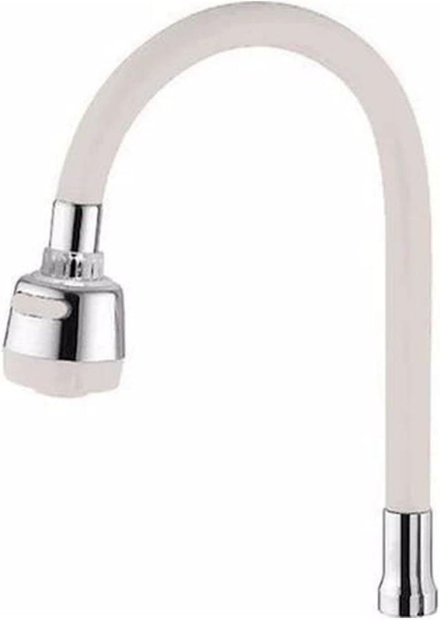 Renkli Silikonlu Oynar Başlıklı 2 Fonksiyonlu Spiral Musluk Başlığı - Beyaz (5563) #4