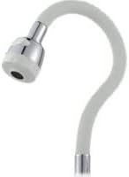 Renkli Silikonlu Oynar Başlıklı 2 Fonksiyonlu Spiral Musluk Başlığı - Beyaz (5563) #5