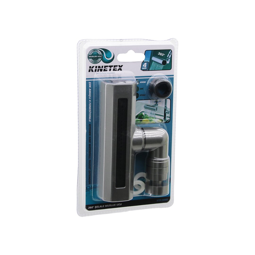 Anthracite Gray Wide Waterfall 4-Function 360° Swivel Aerato