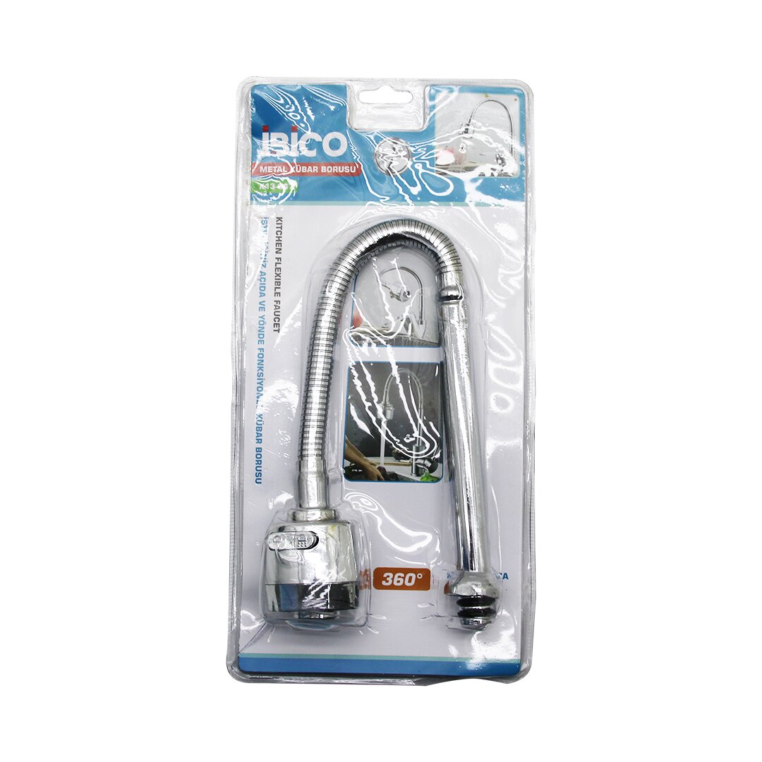 Metal Faucet Spout - Chrome Ball Head with Stepped 360° Spri