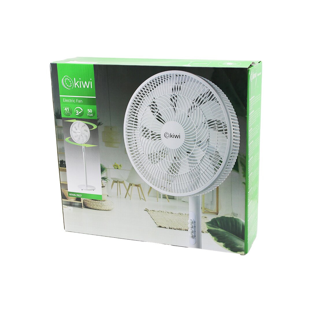 KIWI KFAN-7627 41CM 50W Standventilator 3-Stufen 9-Flügel Sicherung Leiser Motor Höhe: 125CM (5563)