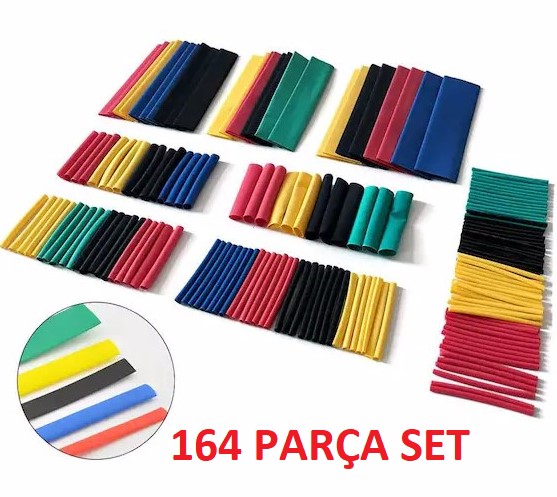 164 Parça Set Isıyla Daralan Makaron Kablo Koruyucu Kılıf (5