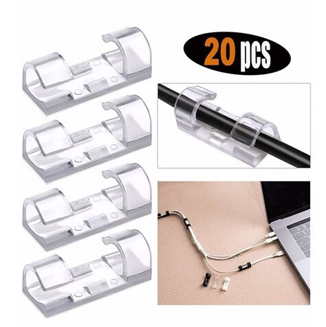 20er-Pack Selbstklebende Kabelklips Transparent (5563) #2