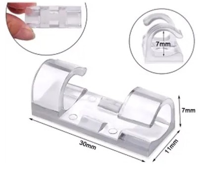 20er-Pack Selbstklebende Kabelklips Transparent (5563) #5