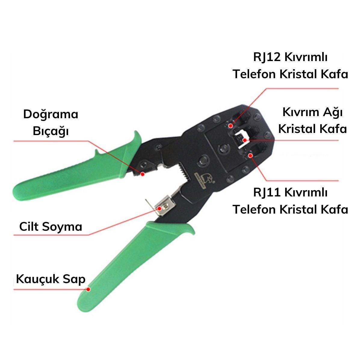 3&amp;#39;ü 1 Arada Modüler Kablo Sıkma,Soyma ve Kesme Pensesi (5563) #5