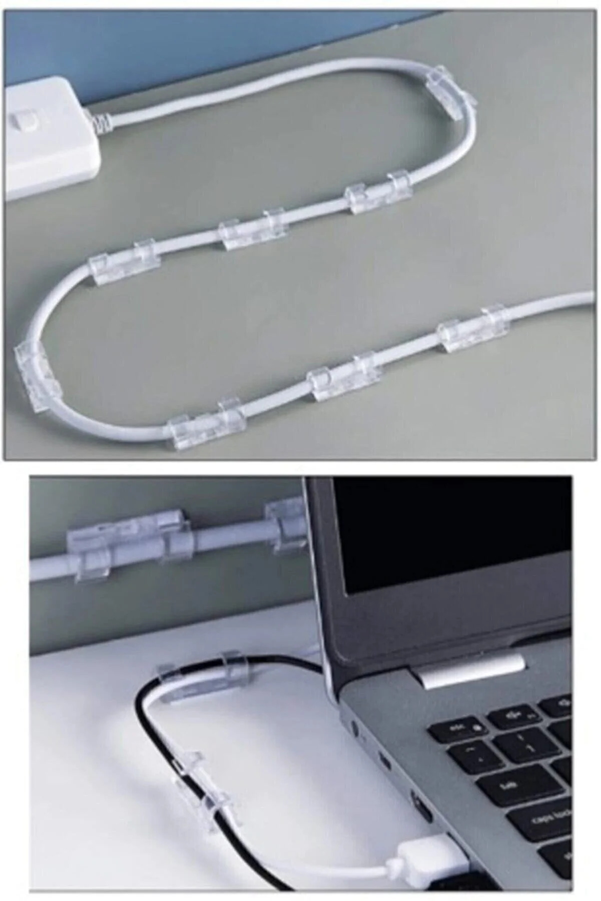 Kablo Sabitleyici Klipsler 20 Adet Kablo Düzenleyici Duvar F