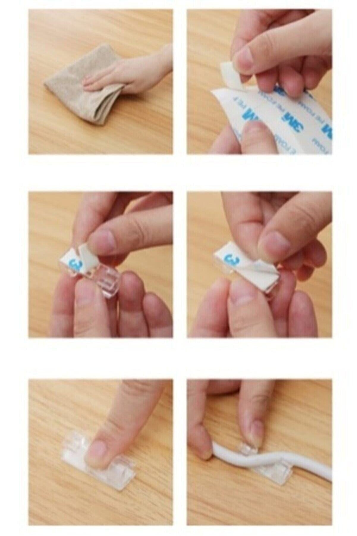 Kabelclips 20er Set Kabelorganizer Wandkleber Fliesen Glas (5563) #5