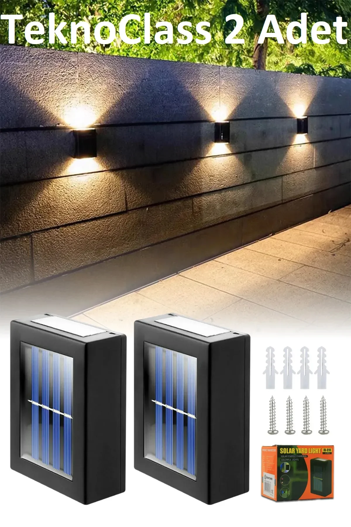 Solar Çift Taraflı Duvar Lambası Güneş Enerjili Aydınlatma D