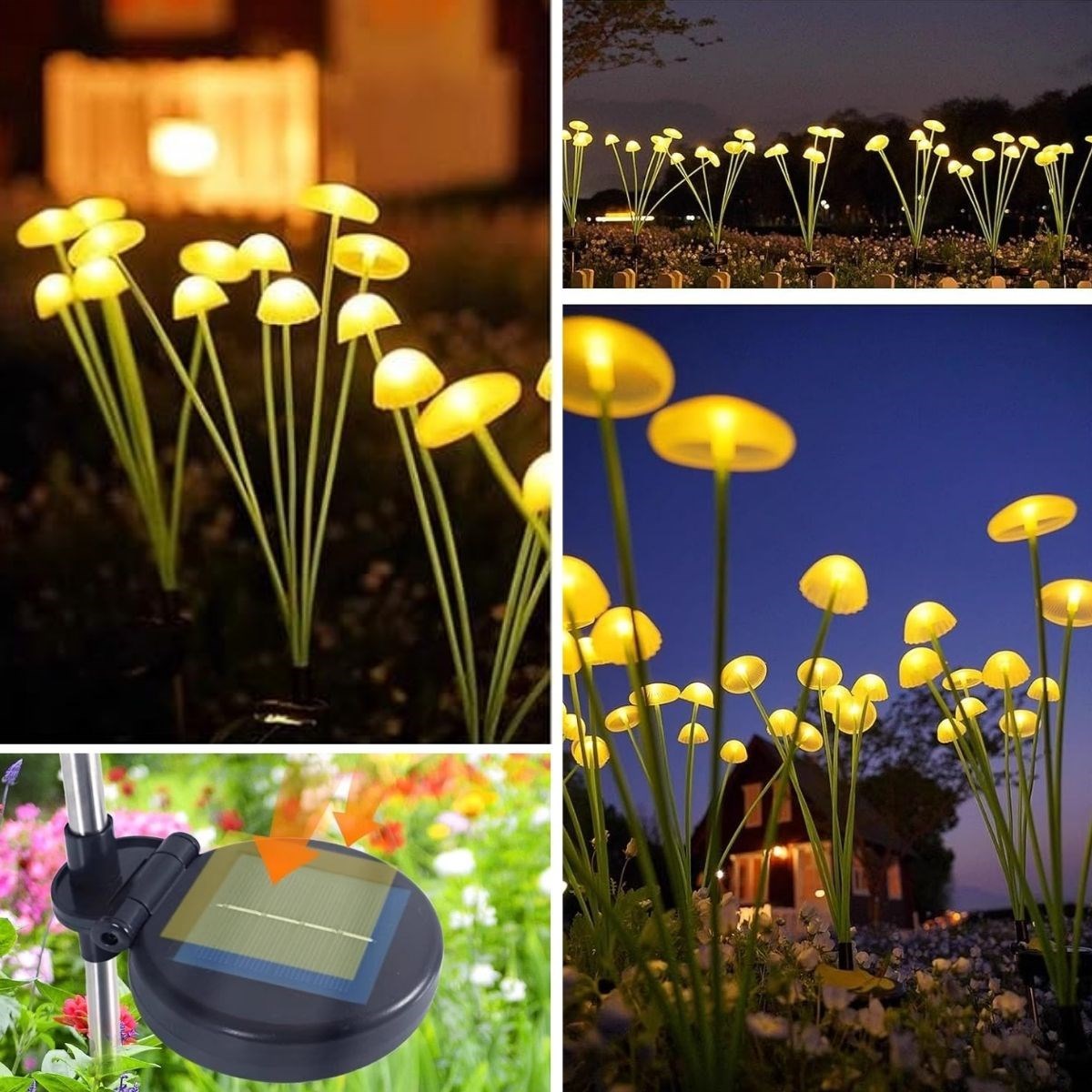 2x Solar-Pilzleuchte für den Garten – LED Außenbeleuchtung mit Bewegungssensor (5563) #2