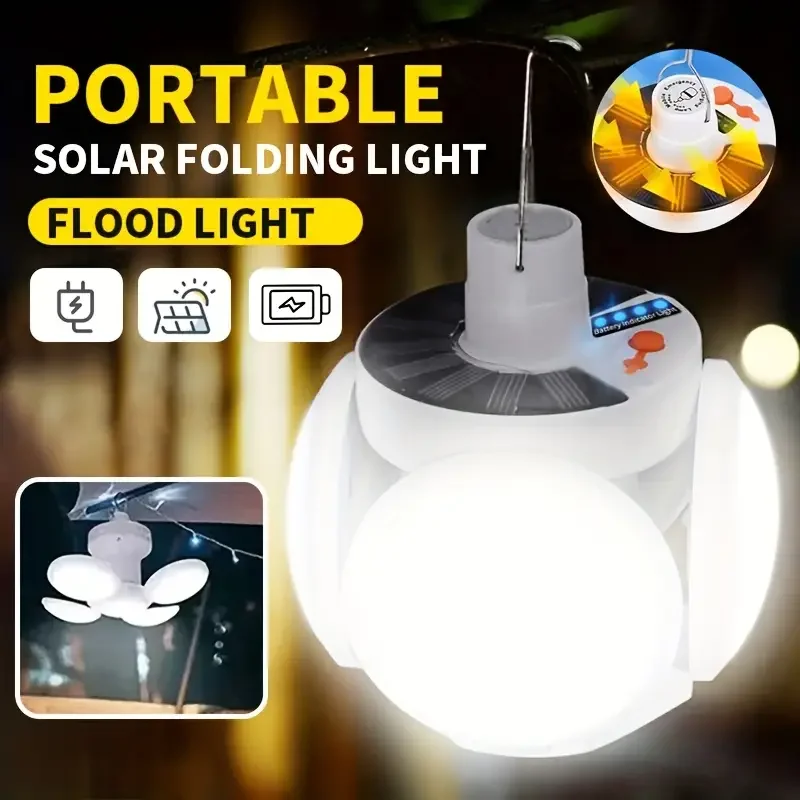Solar Güneş Enerji Ve Usb Sarjlı 5 Kanatlı Led Lamba (5563)