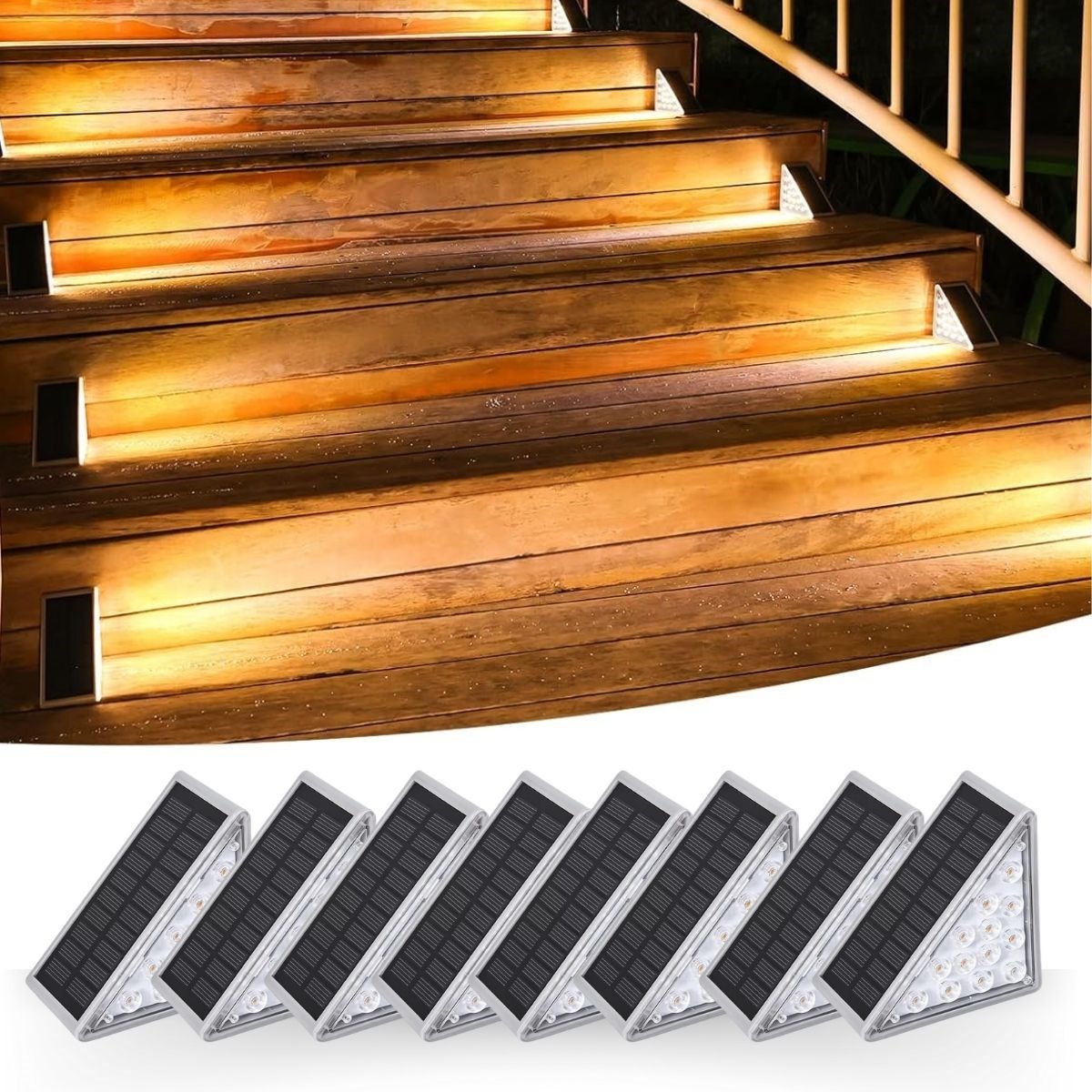  8 Adet Üçgen  Güneş Enerjisi ile Şarj Olan Dış Mekan Solar