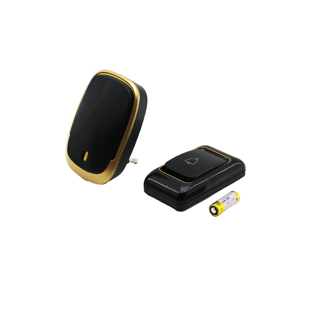 Wireless Doorbell Battery Powered 100M Range Black (5563)