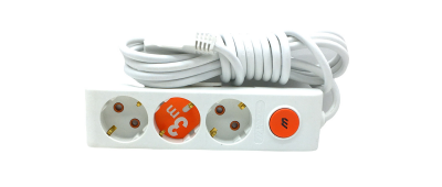 3-Way Switched 3M Extension Cable Power Strip (5563)