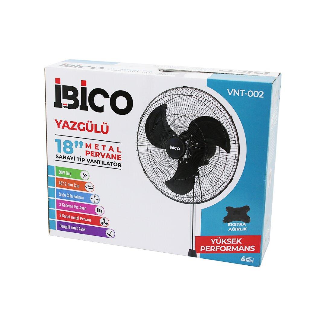 18 İNÇ 45.7CM SANAYİ TİPİ AYAKLI VANTİLATÖR 3 KADEME HIZ - 3 METAL KANAT 80W 140CM YÜKSEKLİK VNT-002 (5563)