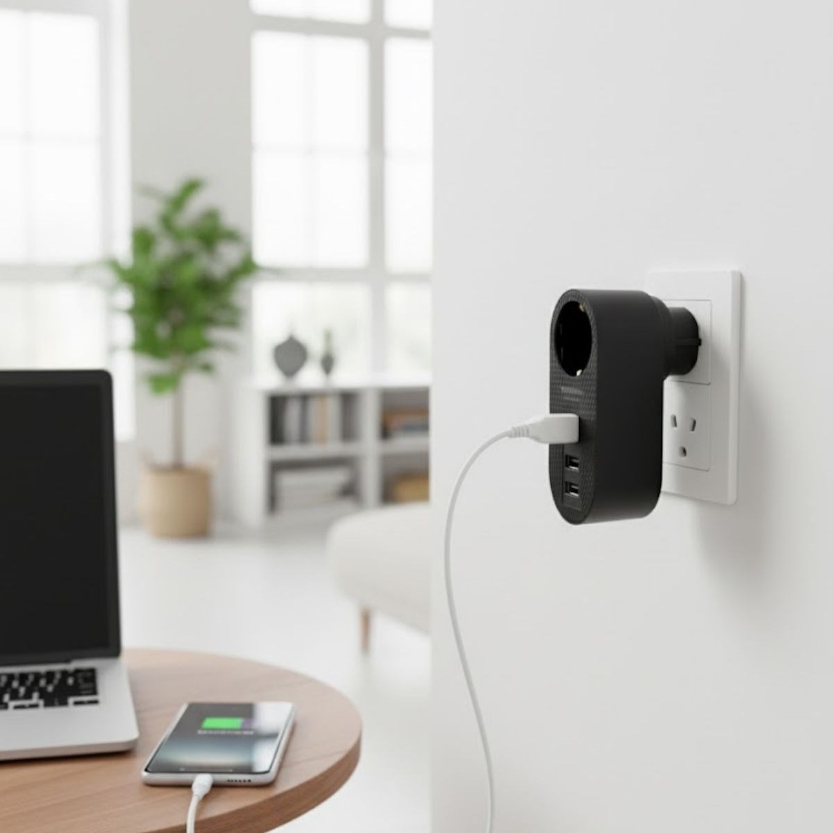 2 USB,1 TYPE-C Girişli 1&amp;apos;li Çocuk Korumalı,Isıya Karşı Dayanıklı 2500Watt Termal Akım Korumalı Priz (5563) #3