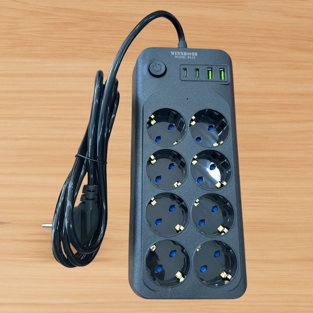 Surge Protected Thermal Extension Cord – 8 Outlets, 2 USB &