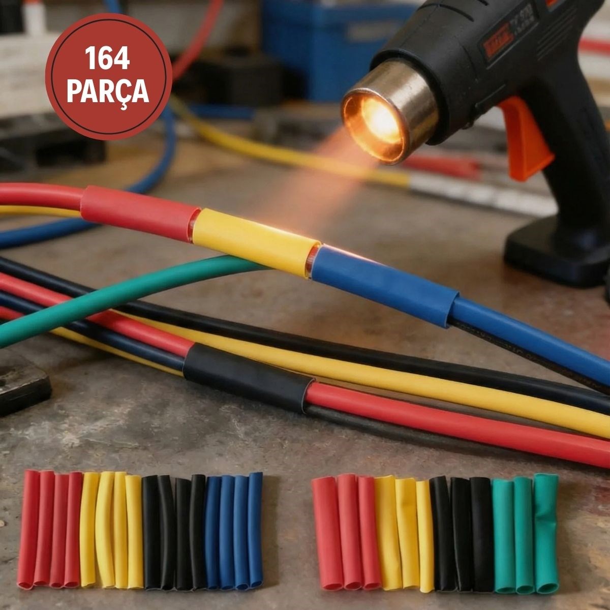 164-Piece Heat Shrink Tubing Set – Cable Insulation & Protec