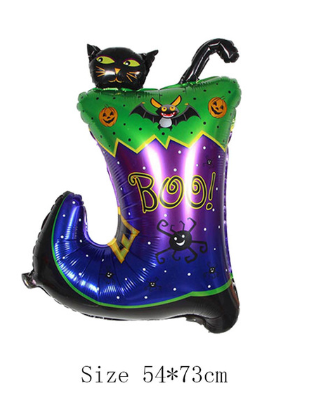 Halloween Stiefel schwarze Katze Folienballon (5563)