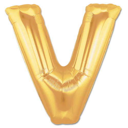 V Letter Gold Foil Balloon 40 inch (5563)
