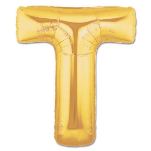 Letter T Foil Balloon Gold 40 inch (5563)