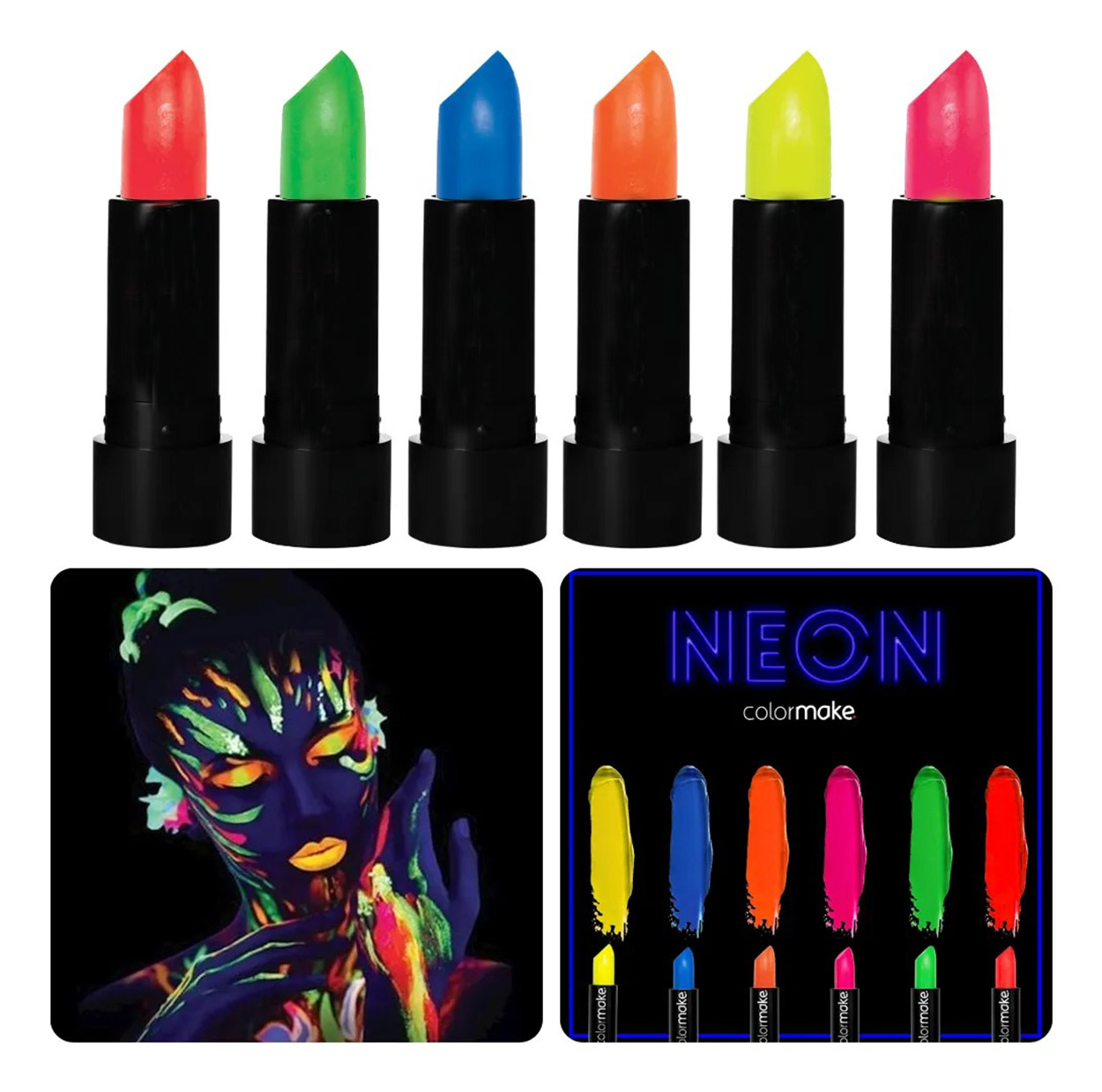 GlowPaint 6’lı Neon Boya – UV Işıkta Parlayan Makyaj Seti (5563)