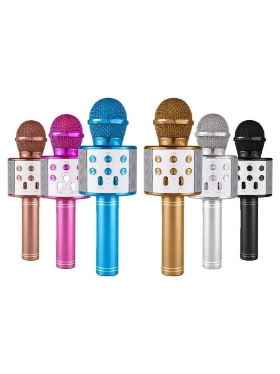 Wireless Karaoke Microphone Speaker USB Rechargeable TF AUX Colored Chrome BLS-25 #2