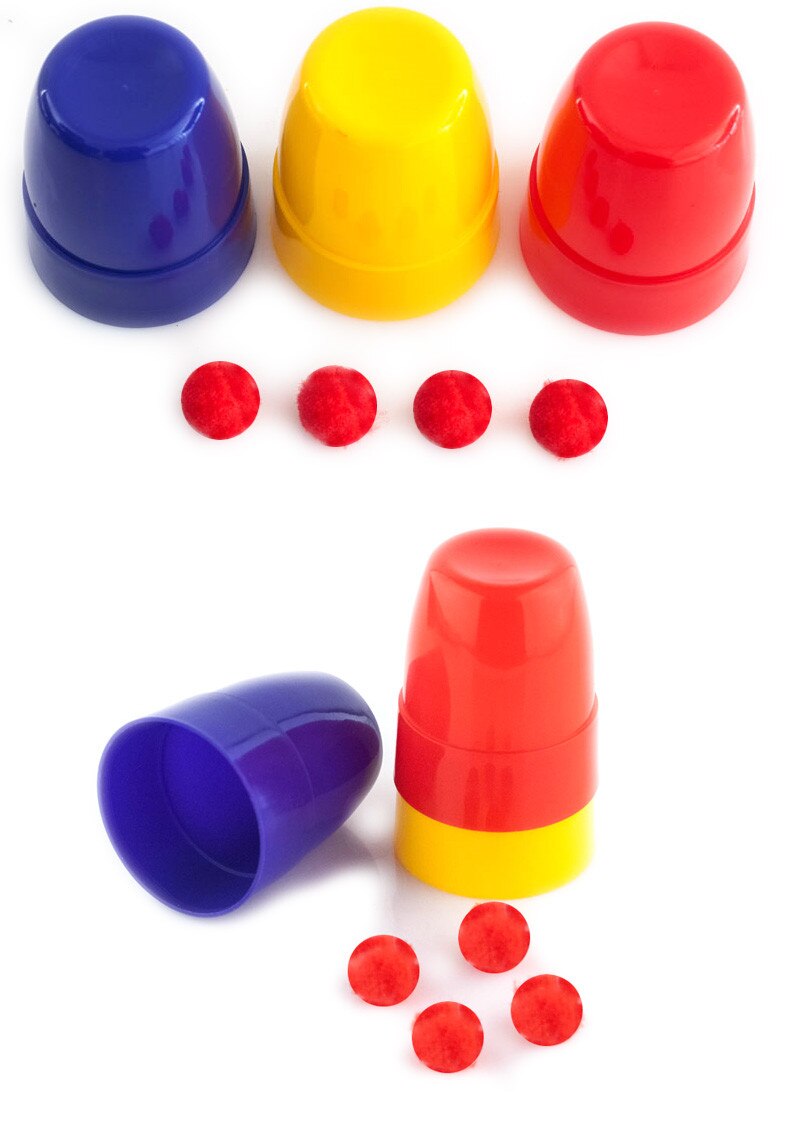 Red Ball Vanishing Cups Magic Trick Set (5563)