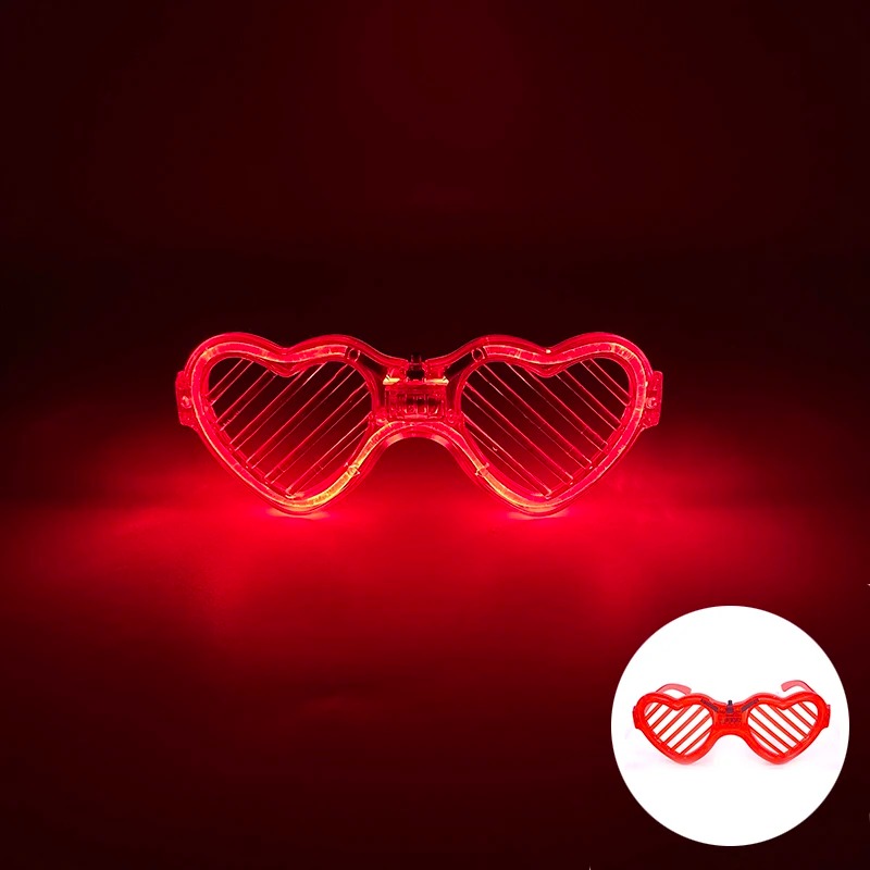 Rote LED-Herzbrille – 3 Modi Party-Glow-Brille (5563) #2