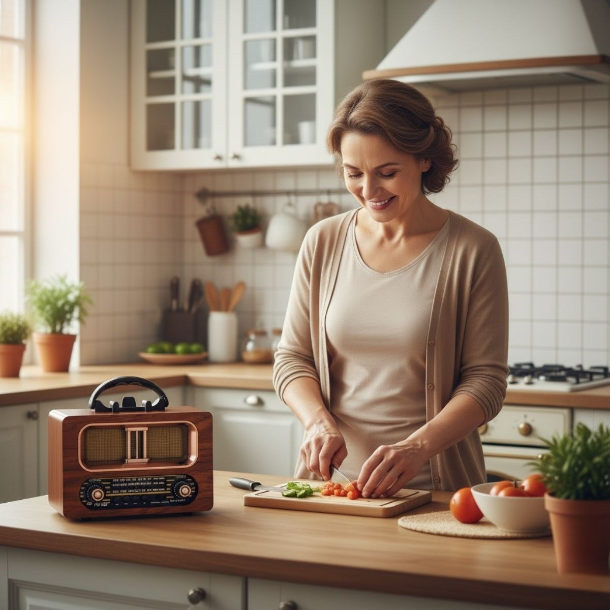 Large Retro Wooden Bluetooth Speaker Radio FM/AM Portable Rechargeable NS-6635 #2