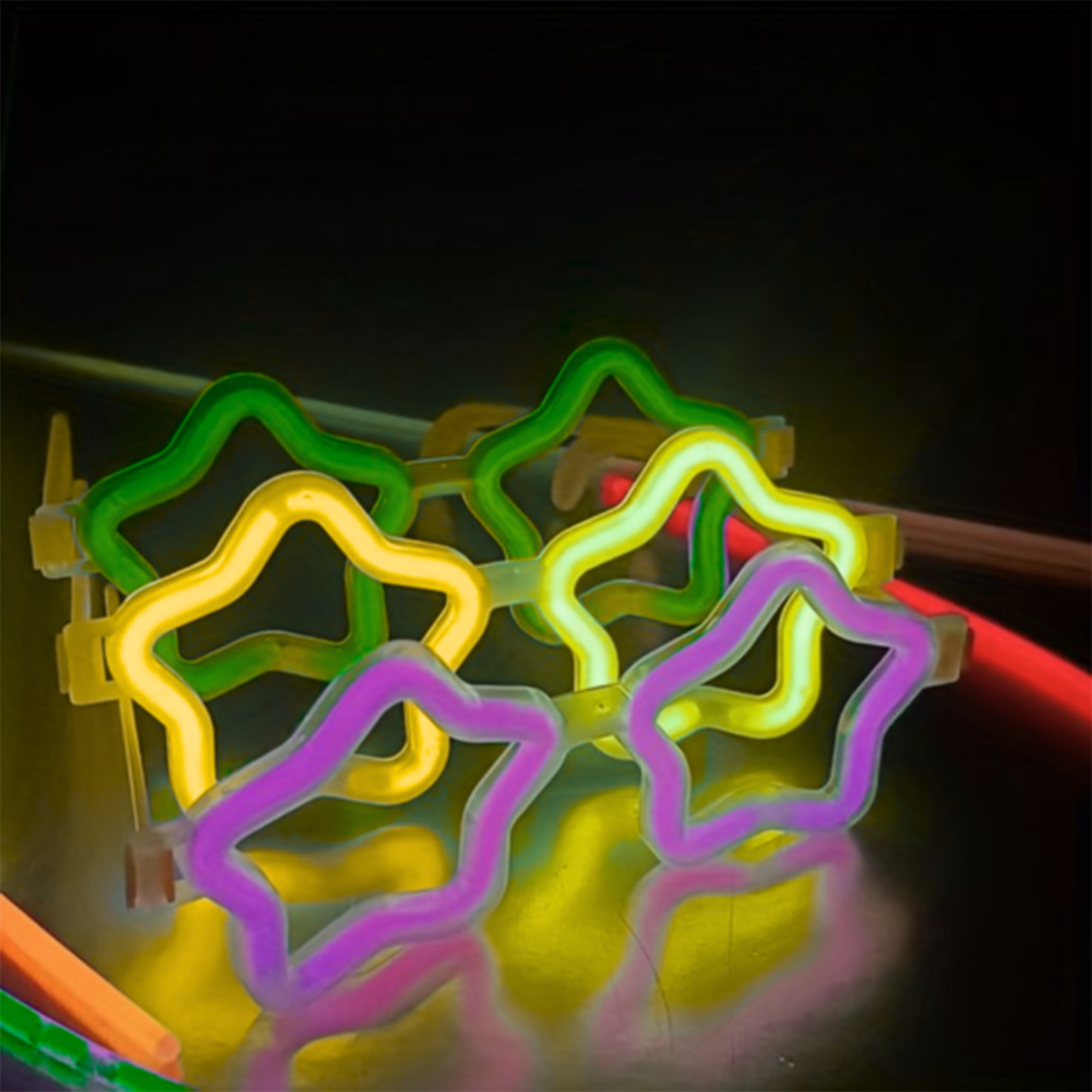 Stern Glow Brille - Leuchtende Stern-förmige Glow Stick Brille, 12er Set (5563) #4