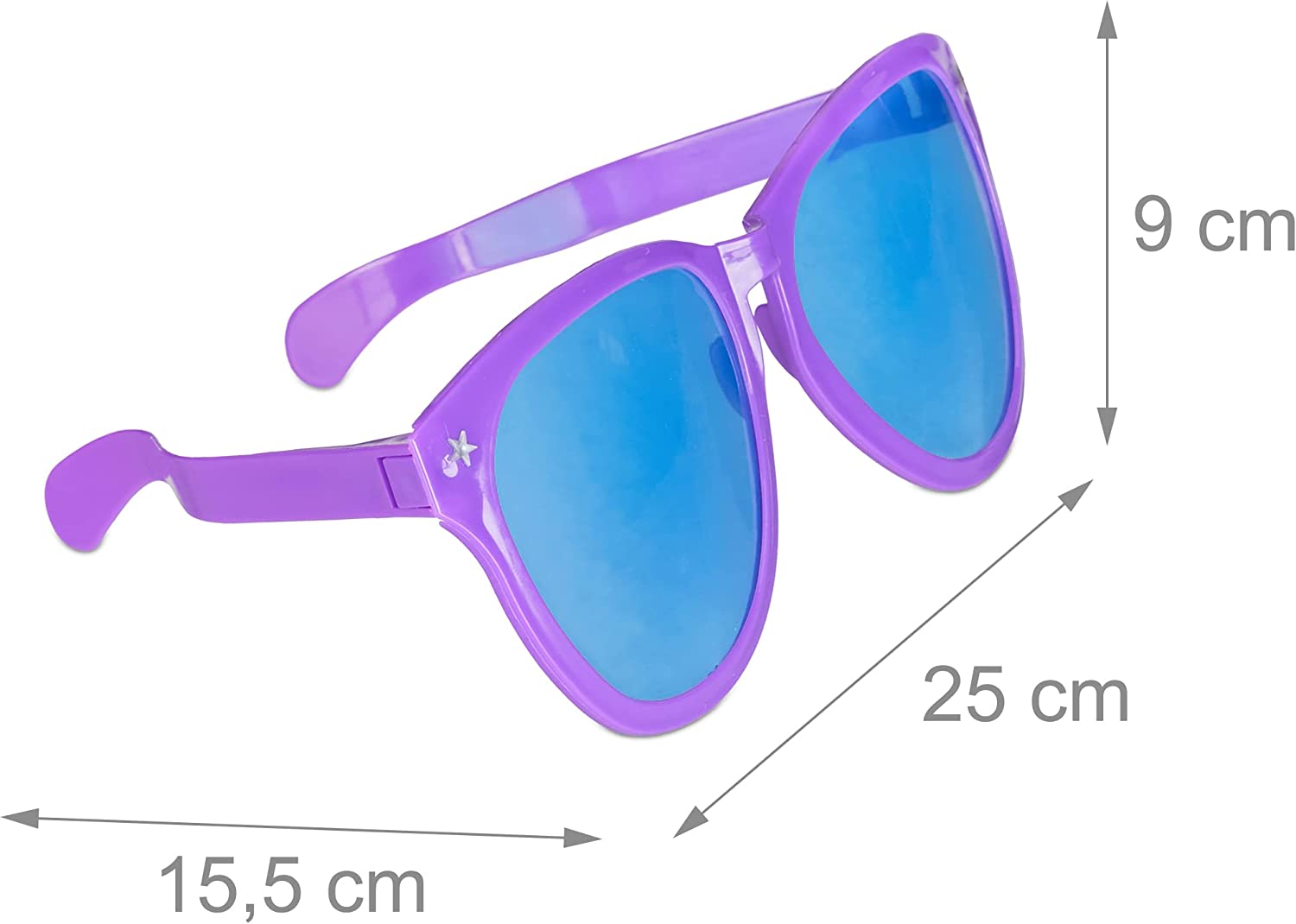 Büyük Parti Gözlüğü Rengarenk 12 Adet 27x9 cm (5563) #5