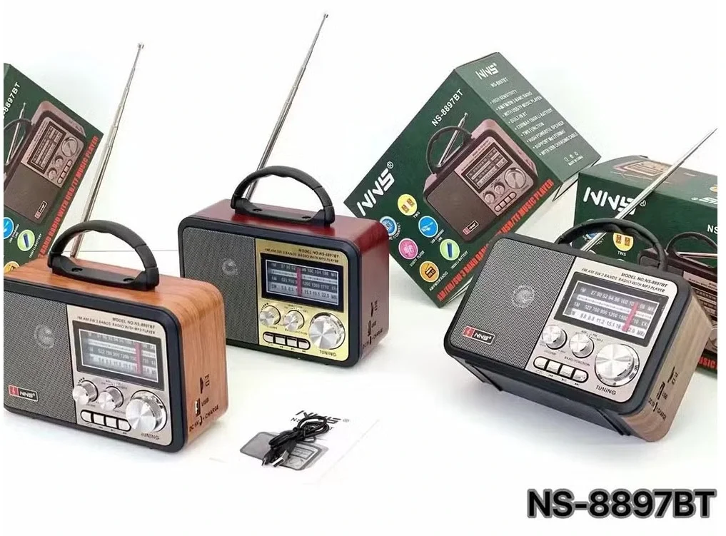 NNS NS-8897 Retro Wooden Radio with Bluetooth & FM/AM (5563) #4