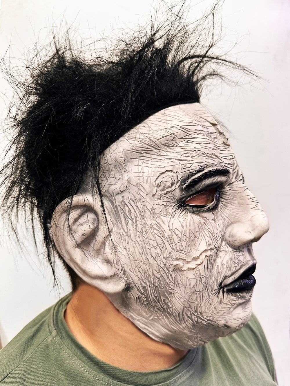 Siyah Saçlı Michael Myers Lateks Yüze Tam Yapışan Et Maske Korku Maskesi (5563) #2