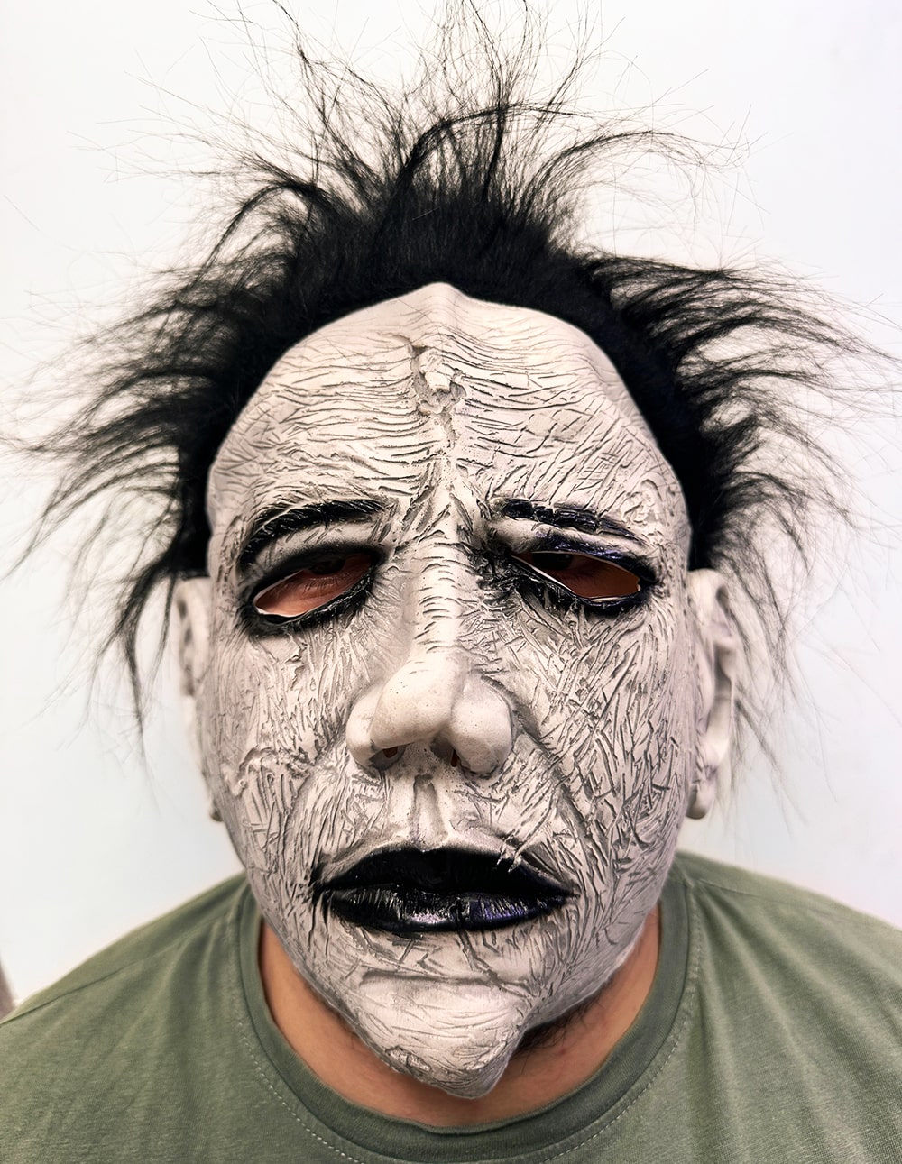 Siyah Saçlı Michael Myers Lateks Yüze Tam Yapışan Et Maske Korku Maskesi (5563) #3
