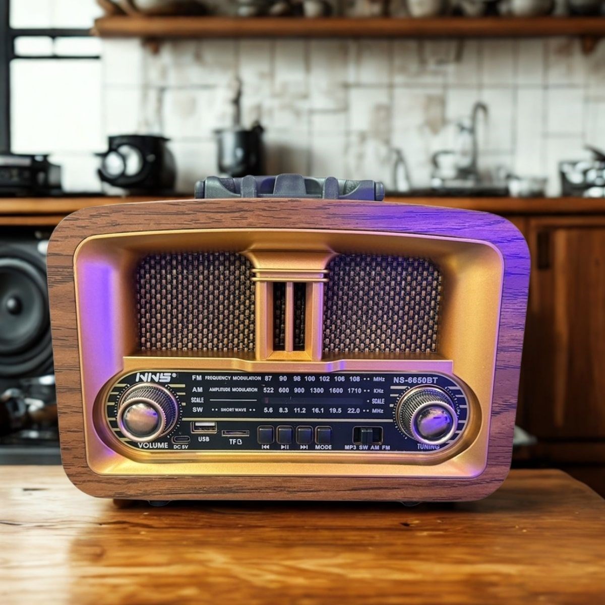 Tragbares klassisches AM/FM/SW Retro-Heimradio mit USB-Ladefunktion (5563) #2