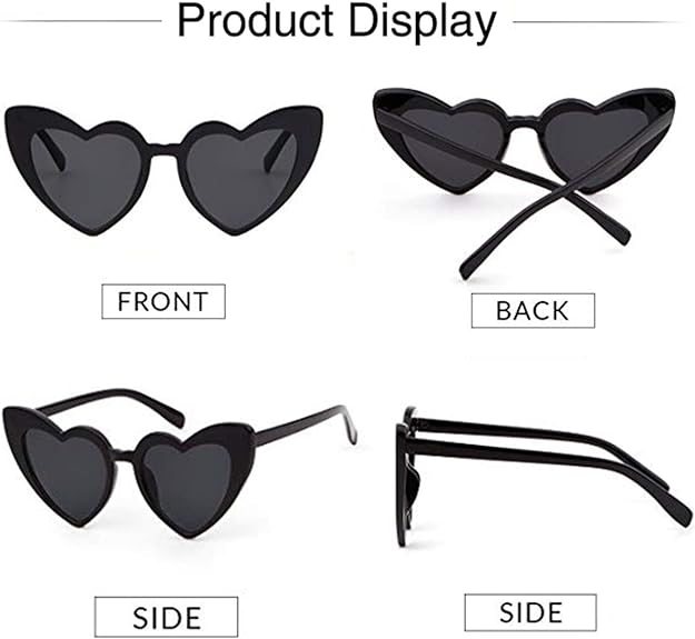 Siyah Renk Kalp Şekilli Parti Gözlüğü 15x5 cm (5563) #3