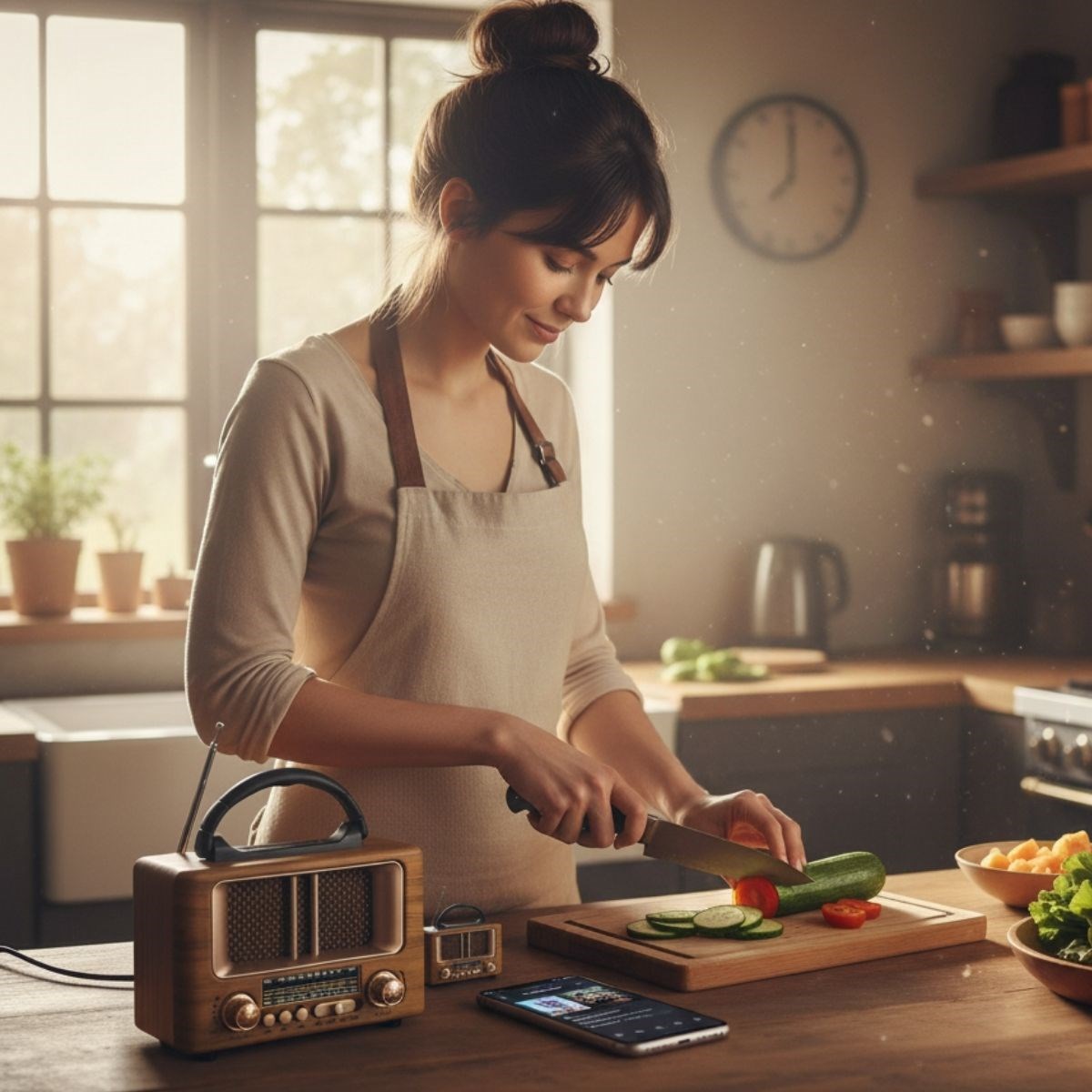 Mini Retro-Holzradio mit Bluetooth-Lautsprecher – FM/AM, tragbar, aufladbar NS-8108 #2