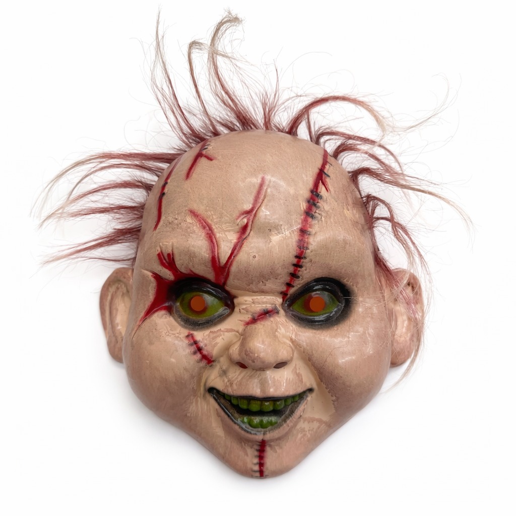 Saçlı Çaki Korku Maskesi – Gerçekçi Dikişli ve Detaylı Maske (5563) #2