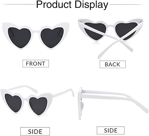 Beyaz Renk Kalp Şekilli Parti Gözlüğü 15x5 cm (5563) #3