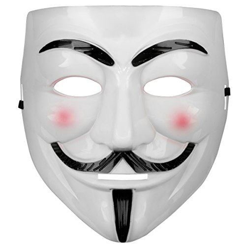 Weiße V For Vendetta Maske mit rosa Wangen (5563)