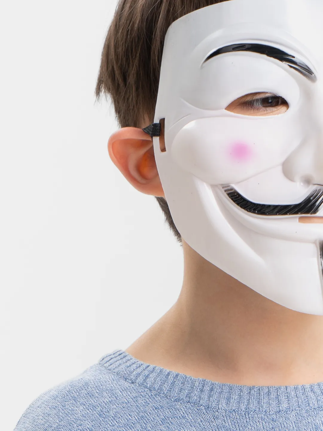 Weiße V For Vendetta Maske mit rosa Wangen (5563) #2