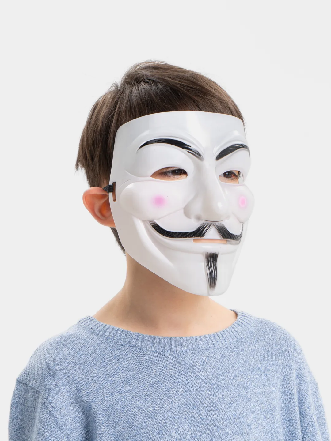 Weiße V For Vendetta Maske mit rosa Wangen (5563) #3