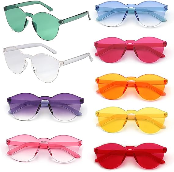 Ovale rahmenlose Partybrille 6 Farben 6er Set (5563) #2
