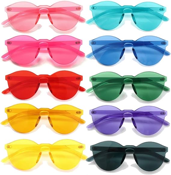 Ovale rahmenlose Partybrille 6 Farben 6er Set (5563) #3