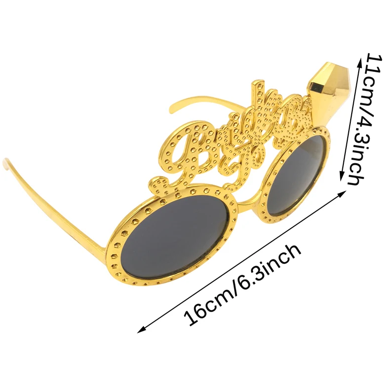 Altın Renk Bride To Be Yazılı Gelin Gözlüğü 15x10 cm (5563) #3