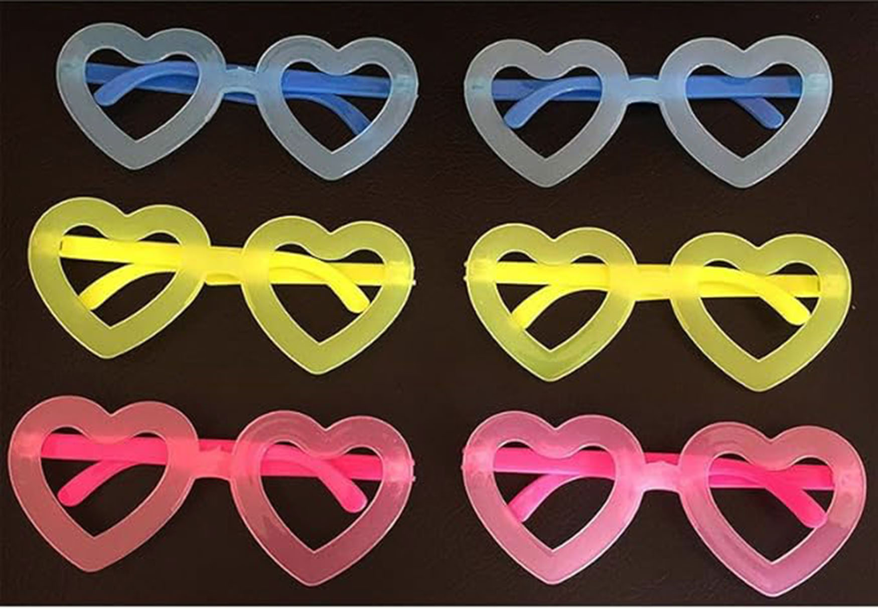 Phosphoreszente Herz-Partybrille – im Dunkeln leuchtend, 12er Set (5563) #3