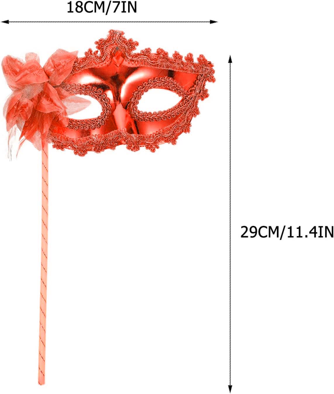 Kırmızı Işıltılı Tutmalı Fotoğraf Çekimi Maskesi 18x29 cm (5563) #3