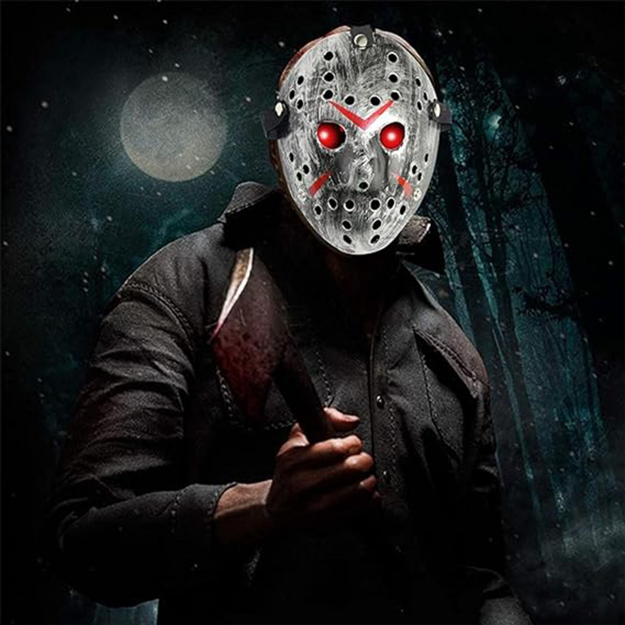 Jason Maske Hannibal Maske Metall Silberfarbe 20x25 cm (5563) #2